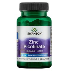 Цинк Пиколинат  (Swanson, Zinc Picolinate), 22 мг, 60 капсул