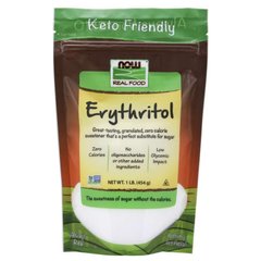 Эритритол, сахарозаменитель (Now Foods, Real Food, Erythritol), 454 г