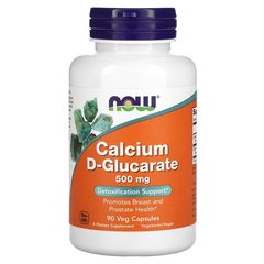 D-глюкарат кальция (Now Foods, Calcium D-Glucarate), 500 мг, 90 вегетарианских капсул