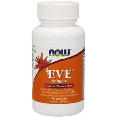 Ева с маслом примулы, Мультивитамины для женщин (Now Foods, Eve Superior Women's Multi), 90 мягких капсул