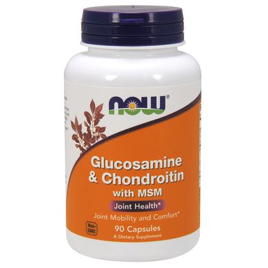 Глюкозамин, Хондроитин с МСМ (Now Foods, Glucosamine & Chondroitin with MSM), 90 капсул