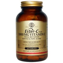 Эстер-С, Витамин С (Solgar, Ester-C Plus, Vitamin C), 1000 мг, 90 таблеток