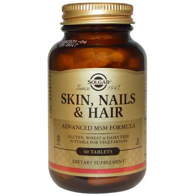 Таблетки для кожи, ногтей и волос (Solgar, Skin, Nails & Hair), 60 таблеток