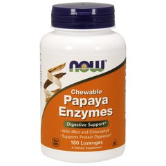 Папайя Энзимы (Now Foods, Chewable Papaya Enzymes), 180 пастилок
