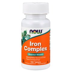 Комплекс Заліза (Now Foods, Iron Complex), 100 таблеток