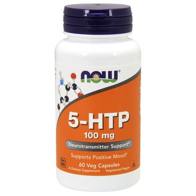 5-Гідроксітріптофан (Now Foods, 5-HTP), 100 мг, 60 вегетаріанських капсул