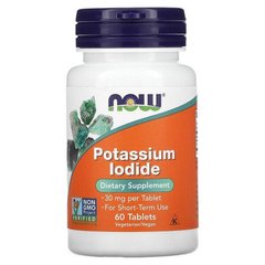 Калію Йодід (Now Foods, Potassium Iodide), 30 мг, 60 таблеток