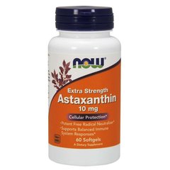 Астаксантин (Now Foods, Astaxanthin), 10 мг, 60 м'яких капсул
