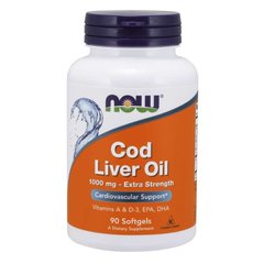 Рыбий жир из печени трески (Now Foods, Cod Liver Oil), 1000 мг, 90 мягких капсул
