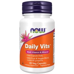 Дэйли Витс Мультивитамины (Now Foods, Daily Vits), 30 вегетарианских капсул