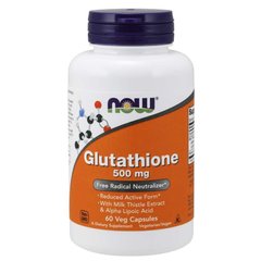 Глутатіон (Now Foods, Glutathione) 500 мг, 60 вегетаріанських капсул