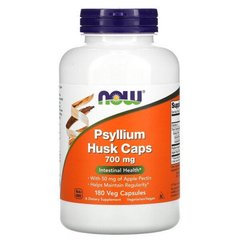 Подорожник з яблучним пектином (Now Foods, Psyllium Husk Caps), 700 мг, 180 вегетаріанських капсул