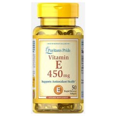 Вітамін Е (Puritan's Pride, Vitamin E, 450 mg), 1000 МО, 50 м'яких капсул