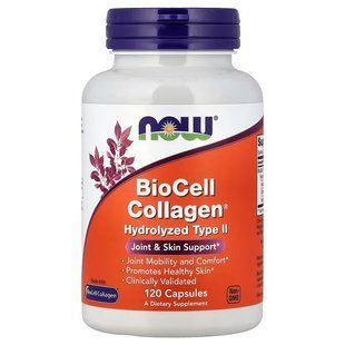 Гідролізований колаген II типу (NOW Foods, BioCell Collagen, Hydrolyzed Type II), 120 капсул