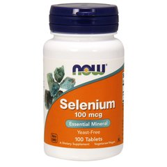 Селен (Now Foods, Selenium), 100 мкг, 100 таблеток