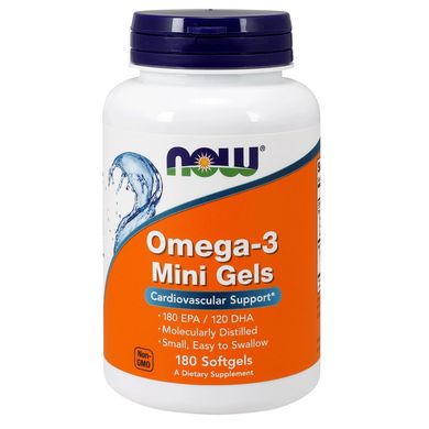 Омега-3 Міні (Now Foods, Omega-3 Mini Gels), 90 м'яких капсул