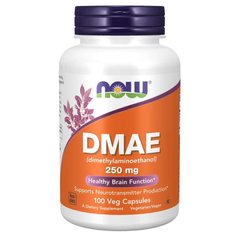 ДМАЕ (Now Foods, DMAE), 250 мг, 100 вегетаріанських капсул