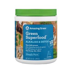 Зелёная Суперпища для ощелачивания и детоксикации (Amazing Grass, Green Superfood, Alkalize & Detox), 240 г