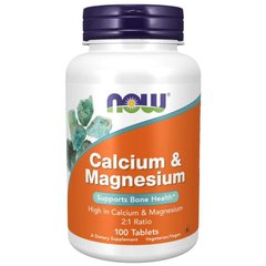 Кальций и магний (Now Foods, Calcium & Magnesium 2:1),  500/250 мг, 100 таблеток