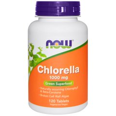 Хлорела (Now Foods, Chlorella), 1000 мг, 120 таблеток