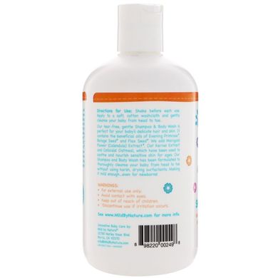 Дитячий шампунь і гель для душу без сліз, персик (Mild By Nature, Tear-Free Baby Shampoo & Body Wash), 380 мл