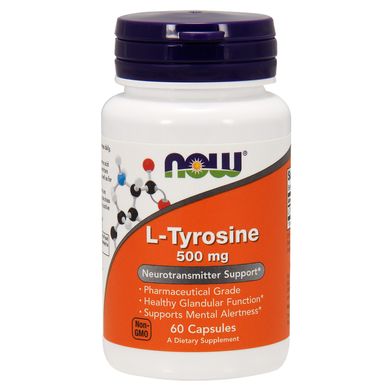 L-Тирозин (Now Foods, L-Tyrosine), 500 мг, 60 капсул