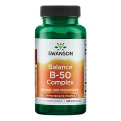 Комплекс витаминов B-50 (Swanson, Balance B-50 Complex), 100 капсул