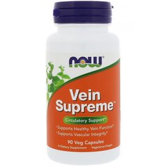 Поддержка вен (Now Foods, Vein Supreme), 90 вегетарианских капсул