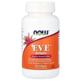Ева с маслом примулы, Мультивитамины для женщин (Now Foods, Eve Superior Women's Multi), 90 мягких капсул