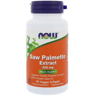 Экстракт Со Пальметто (Now Foods, Saw Palmetto Extract), 320 мг, 90 вегетарианских капсул
