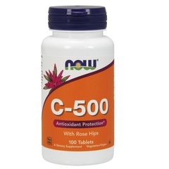 Витамин C-500 с шиповником (Now Foods, C-500 With Rose Hips), 100 таблеток