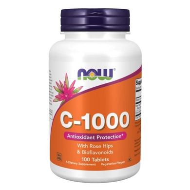 Вітамін С з шипшиною і біофлавоноїдами (Now Foods, C-1000), 1000 мг, 100 таблеток