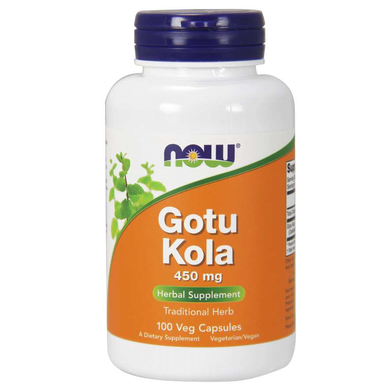 Готу Кола (Now Foods, Gotu Kola), 450 мг, 100 вегетарианских капсул