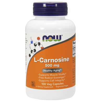 L-Карнозин (Now Foods, L-Carnosine), 500 мг, 100 вегетарианских капсул