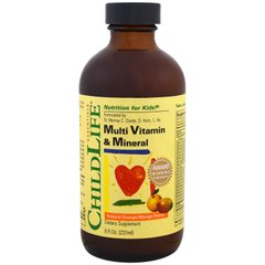 Мультивітаміни і мінерали для дітей, апельсин / манго (ChildLife, Essentials, Multi Vitamin & Mineral), 237 мл