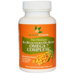 Омега-7, масло облепихи (SeaBuckWonders, Omega-7 Complete, Sea Buckthorn Oil Blend), 500 мг, 60 капсул