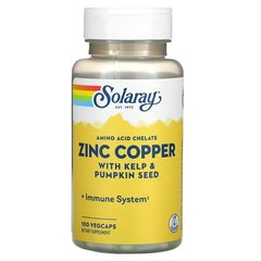 Цинк-мідь (Solaray, Zinc Copper), 100 вегетаріанських капсул