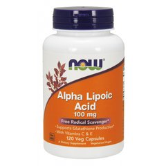 Альфа Ліпоєва Кислота (Now Foods, Alpha Lipoic Acid), 100 мг, 120 вегетаріанських капсул