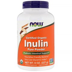Інулін (Now Foods, Certified Organic Inulin, Pure Powder), 227 г