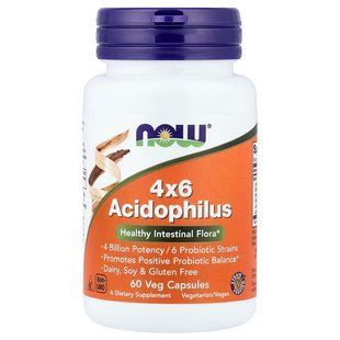 Ацидофілус (Now Foods, 4*6 Acidophilus), 60 вегетаріанських капсул