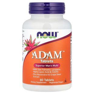 Витамины для мужчин &ndash; мультивитаминный комплекс Адам (Now Foods, ADAM, Superior Men's Multi), 60 таблеток