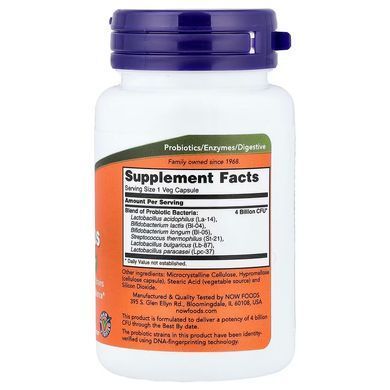 Ацидофілус (Now Foods, 4*6 Acidophilus), 60 вегетаріанських капсул
