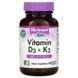 Вітамін Д-3 та К-2 (Bluebonnet Nutrition, Vitamin D-3 & K-2), 60 капсул