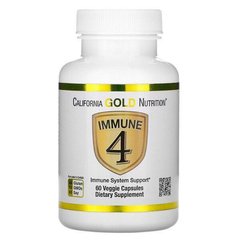 Витамин С,  Д, Цинк и Селен, Иммун 4, Средство для укрепления иммунитета (California Gold Nutrition, Immune 4), 60 вегетарианских капсул