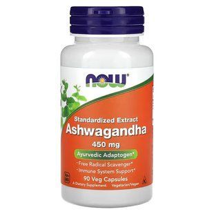 Ашваганда (Now Foods, Ashwagandha), 450 мг, 90 вегетаріанських капсул