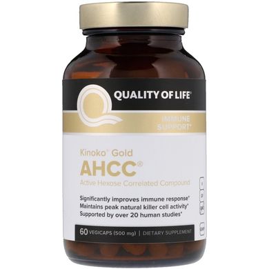 AHCC (Quality of Life Labs, Gold AHCC, Immune Support), 500 мг, 60 капсул
