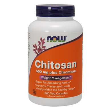 Хитозан (Now Foods, Chitosan), 500 мг, 240 вегетарианских капсул
