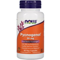Пікногенол (Now Foods, Pycnogenol), 30 мг, 60 вегетаріанських капсул