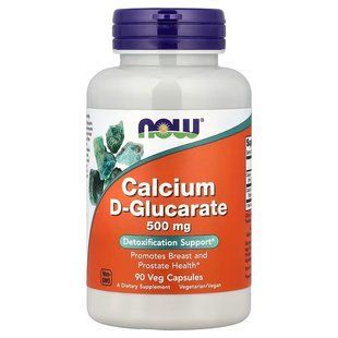 D-глюкарат кальция (Now Foods, Calcium D-Glucarate), 500 мг, 90 вегетарианских капсул