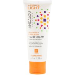 Крем для рук с маслом ши, маслом какао, клементина (Andalou Naturals, Shea Butter + Cocoa Butter Hand Cream, Clementine), 100 мл
